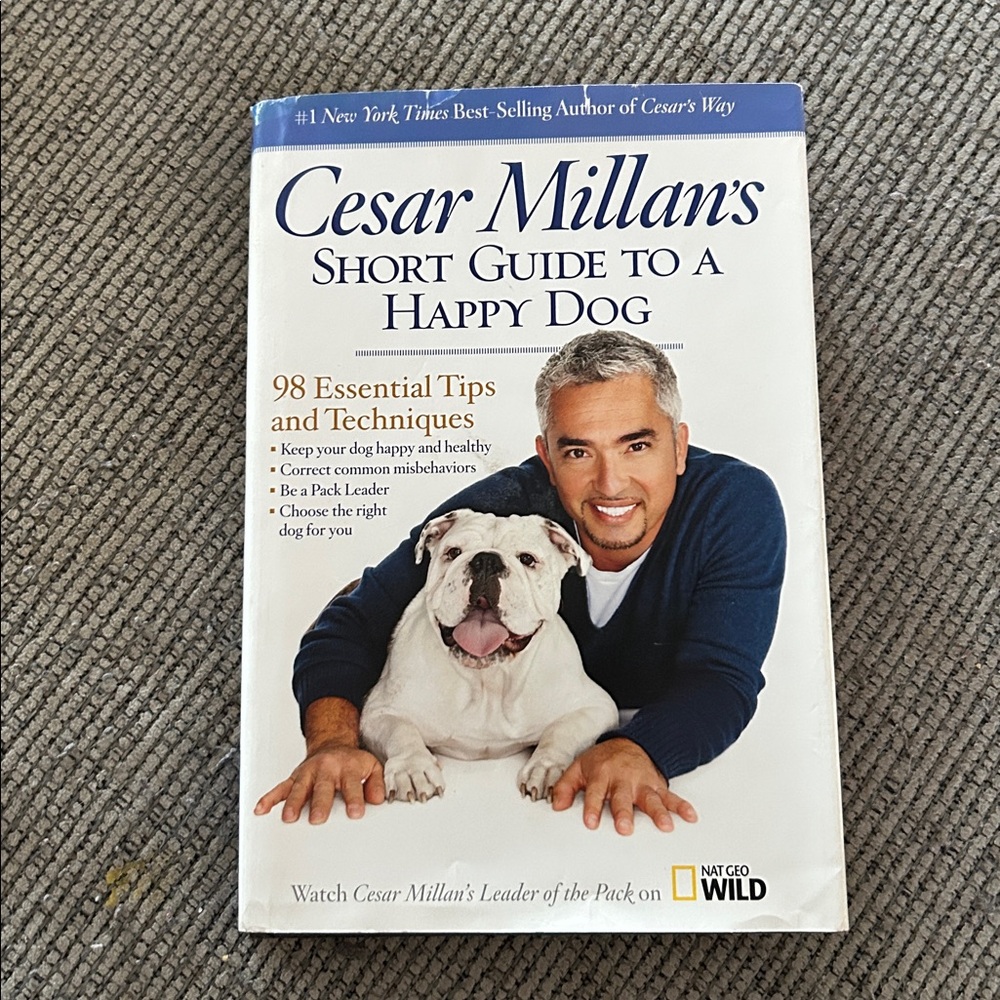 Cesar Millan dog book Short Guide to a Happy Dog 98 essential tips hardcover